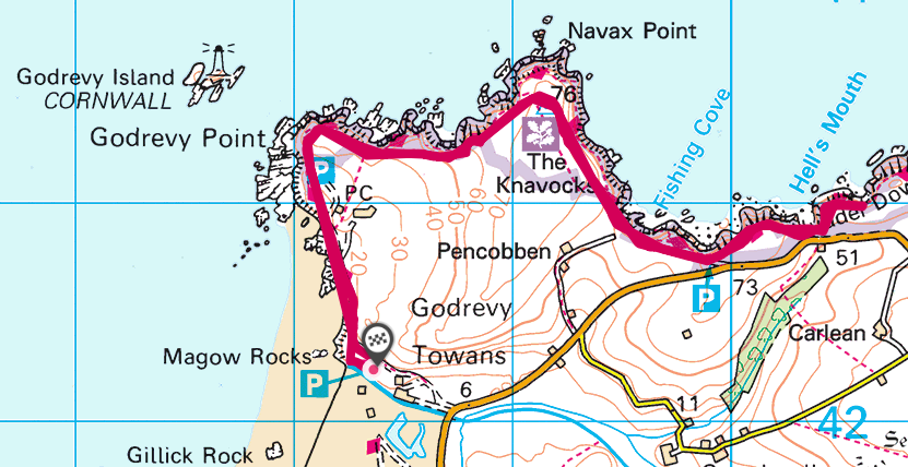 Godrevy Point Map